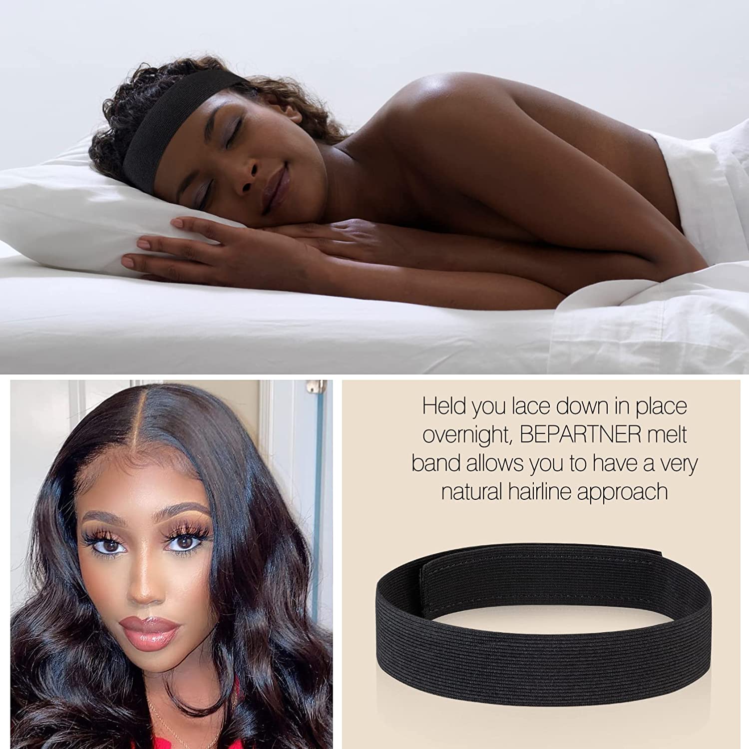 Lace Melting Elastic Band for Wig: 6 PCS Wigs Bands for Lace Frontal Melt -  Edge Wrap to Lay Edges